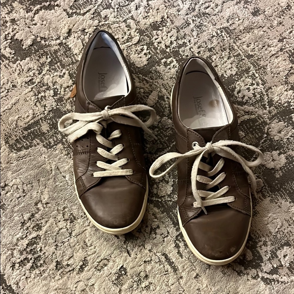 Josef Seibel Brown Leather Sneakers
